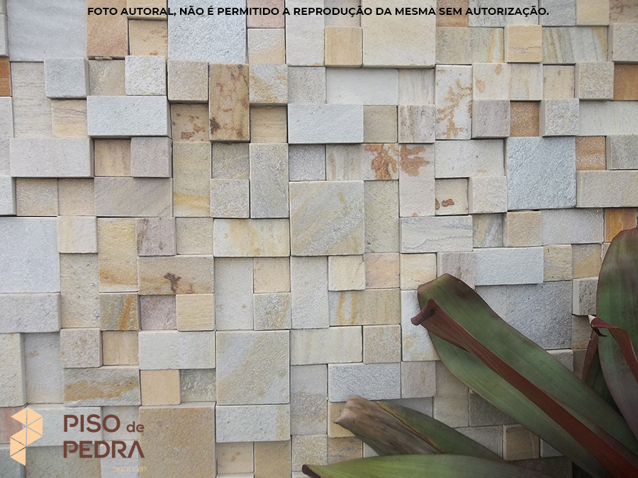 Mosaico Pedra São Tomé Amarela Xadrez 10x10 cm - Unidade - Renovar