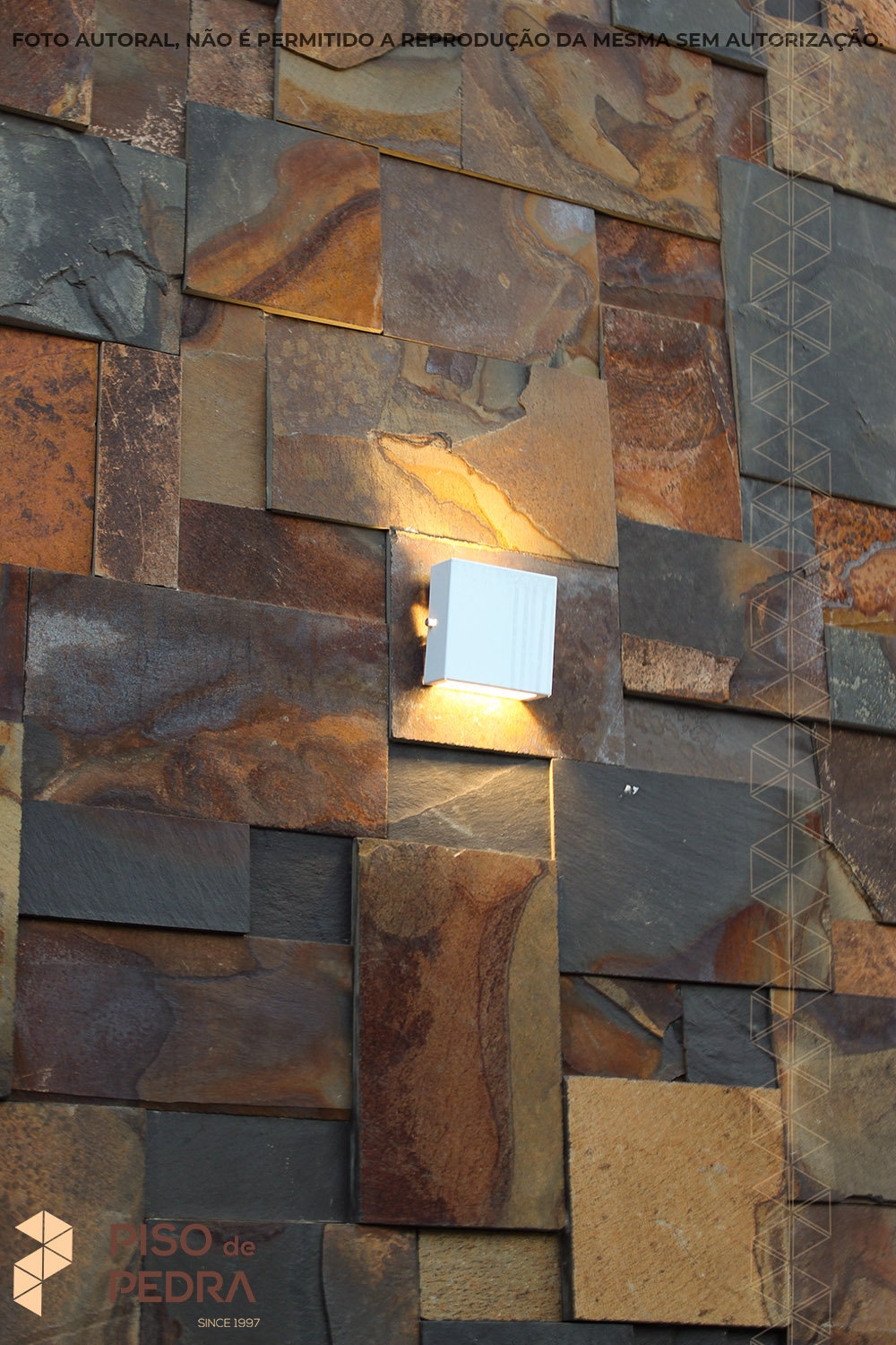 Pedra Ferro Corten Placa 30x30 Telado Mosaico
