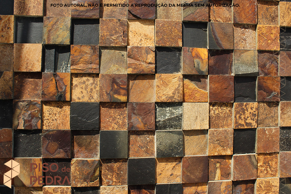 Mosaico Pedra Ferro 10x10 - Rose Pedras