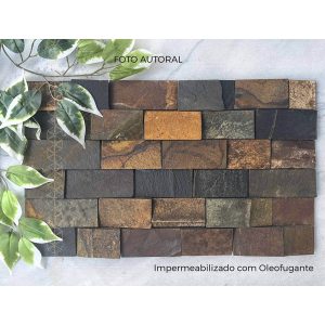 Pedra Ferro Mescla Marrom, Alaranjado e Preto Mosaico Telado 30x30 (10x10 /  5x5 / 10x5)